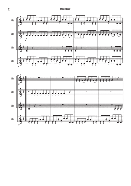 Poker Face French Horn Quartet Page 2