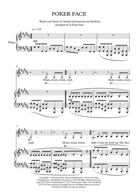 Poker Face Piano Reduction Page 2