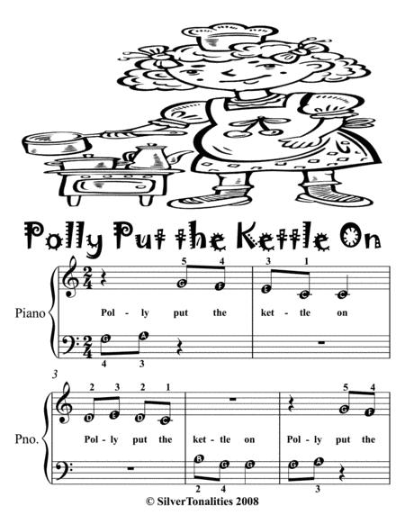 Polly Put The Kettle On Beginner Piano Sheet Music Page 2