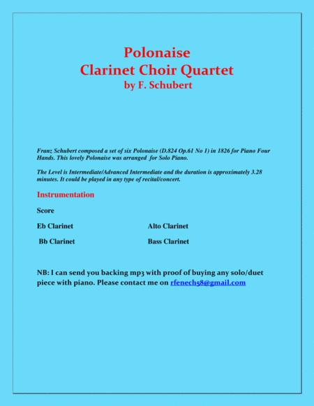 Polonaise F Schubert Clarinet Choir Quartet Chamber Music Intermediate Page 2