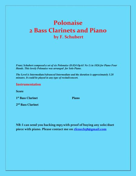 Polonaise F Schubert For 2 Bass Clarinets And Piano Intermediate Page 2