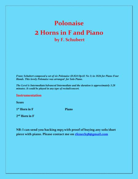 Polonaise F Schubert For 2 Horns In F And Piano Intermediate Page 2