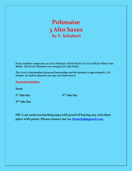 Polonaise F Schubert For 3 Alto Saxes Intermediate Page 2