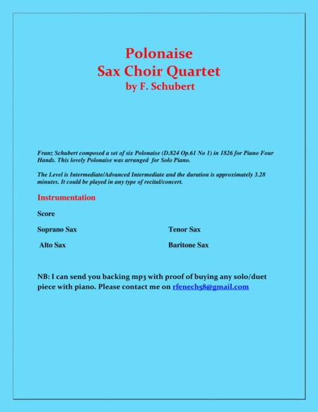 Polonaise F Schubert Saxophone Choir Quartet Chamber Music Intermediate Page 2