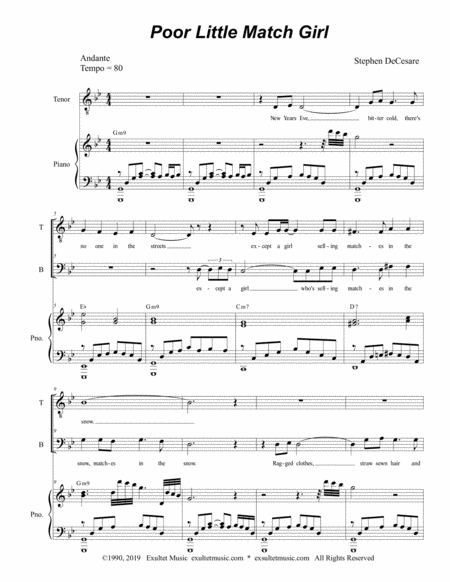 Poor Little Match Girl Duet For Tenor And Bass Solo Page 2