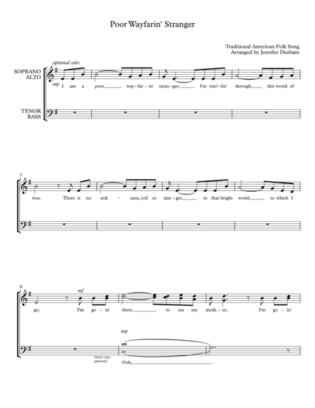 Poor Wayfarin Stranger Satb Page 2