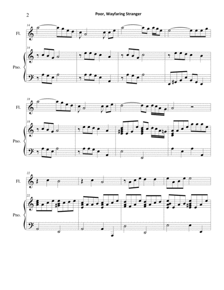 Poor Wayfaring Stranger Flute Piano Page 2