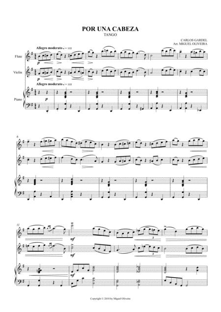 Por Una Cabeza For Flute Violin And Piano Page 2