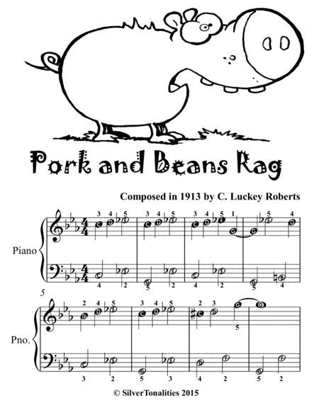 Pork And Beans Rag Easiest Piano Sheet Music Tadpole Edition Page 2