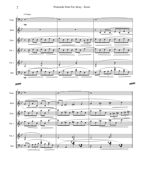 Postcards From Far Away Arranged For Percussion Ensemble Page 2