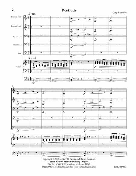 Postlude For Brass Quintet And Organ Page 2