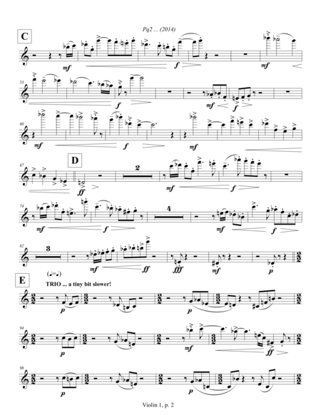 Pq2 2014 For Piano And String Quartet Violin 1 Part Page 2