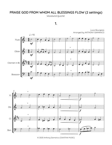 Praise God From Whom All Blessings Flow Woodwind Quartet Page 2