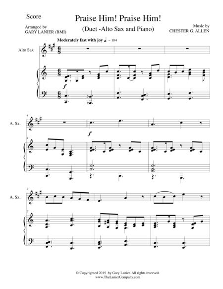 Praise Him Praise Him Duet Alto Sax And Piano Score And Parts Page 2