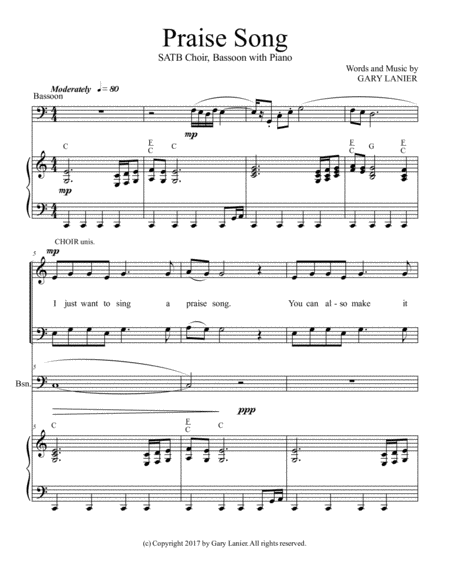 Praise Song Satb Choir Bassoon With Piano Page 2