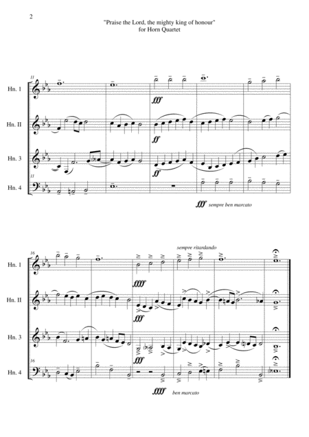 Praise The Lord The Mighty King Of Honour For Horn Quartet Page 2