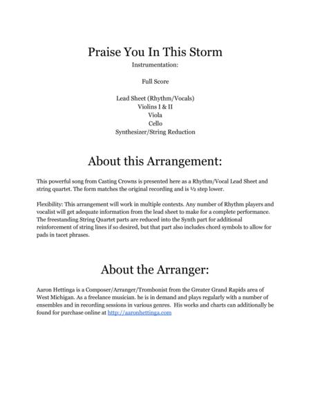 Praise You In This Storm Casting Crowns Lead Sheet With String Quartet Page 2