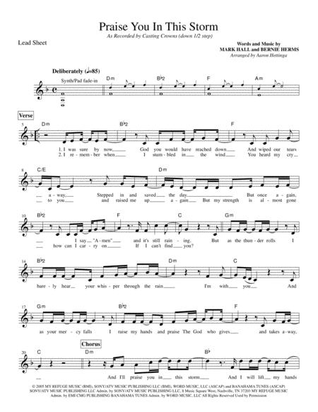 Praise You In This Storm Casting Crowns Lead Sheet Page 2