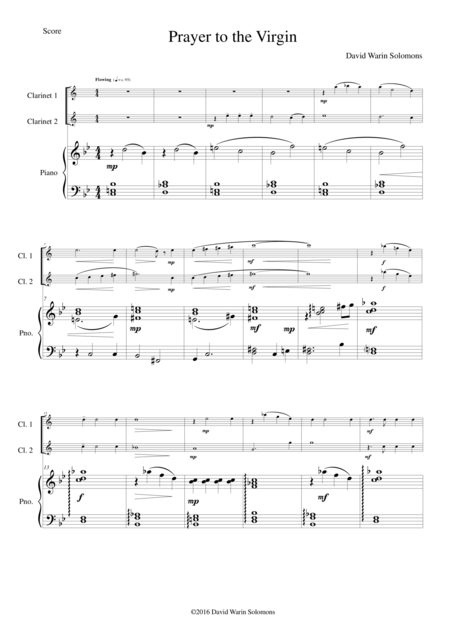 Prayer To The Virgin For 2 Clarinets And Piano Page 2