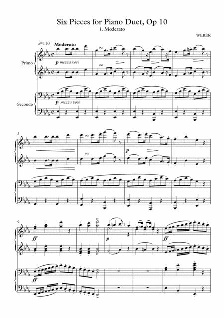 Prb Piano Series Six Pieces For Piano Duet Weber Piano Duet Four Hands Page 2