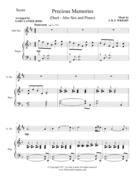 Precious Memories Duet Alto Sax Piano With Score Part Page 2