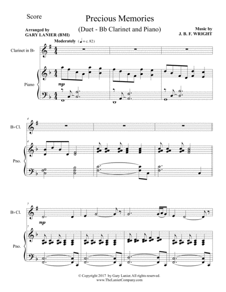 Precious Memories Duet Bb Clarinet Piano With Score Part Page 2