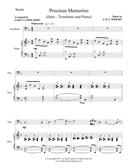 Precious Memories Duet Trombone Piano With Score Part Page 2