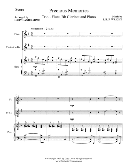 Precious Memories Trio Flute Bb Clarinet Piano With Score Part Page 2