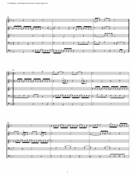 Prelude 02 From Well Tempered Clavier Book 2 Double Reed Quintet Page 2