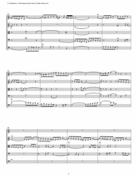 Prelude 04 From Well Tempered Clavier Book 1 String Quintet Page 2