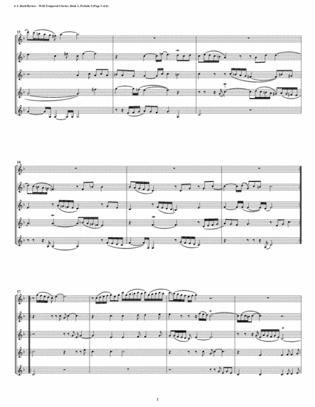 Prelude 05 From Well Tempered Clavier Book 2 Clarinet Quintet Page 2