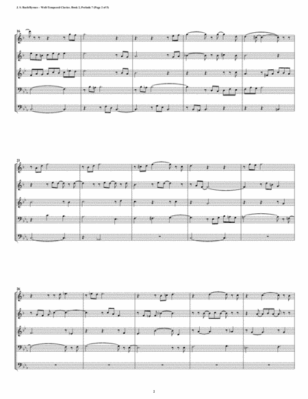 Prelude 07 From Well Tempered Clavier Book 2 Conical Brass Quintet Page 2