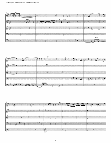 Prelude 08 From Well Tempered Clavier Book 1 Conical Brass Quintet Page 2