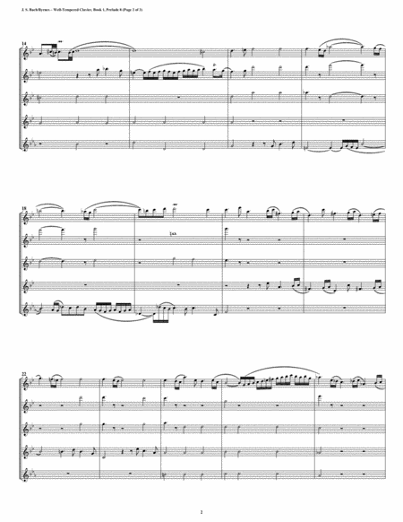 Prelude 08 From Well Tempered Clavier Book 1 Flute Quintet Page 2