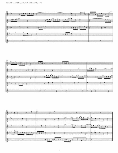 Prelude 09 From Well Tempered Clavier Book 2 Flute Quintet Page 2