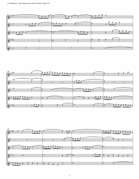 Prelude 11 From Well Tempered Clavier Book 2 Saxophone Quintet Page 2