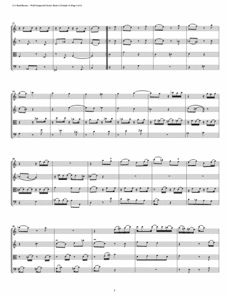 Prelude 12 From Well Tempered Clavier Book 2 String Quartet Page 2