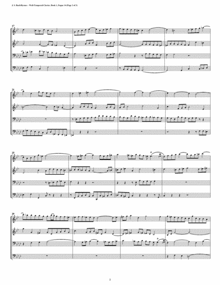 Prelude 14 From Well Tempered Clavier Book 2 Conical Brass Quartet Page 2