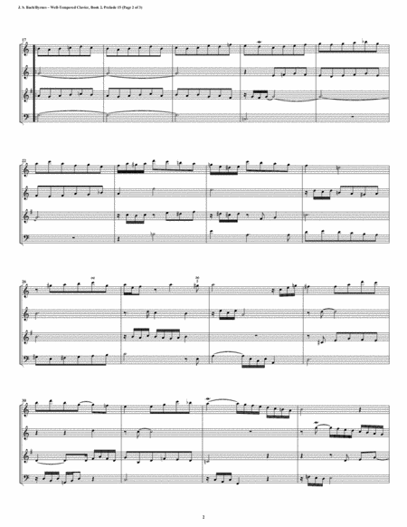 Prelude 15 From Well Tempered Clavier Book 2 Double Reed Quartet Page 2