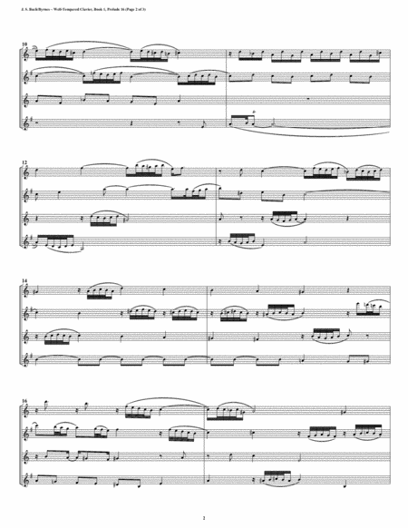 Prelude 16 From Well Tempered Clavier Book 1 Saxophone Quartet Page 2