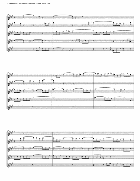 Prelude 19 From Well Tempered Clavier Book 2 Flute Quartet Page 2