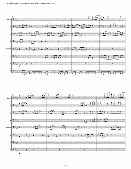 Prelude 22 From Well Tempered Clavier Book 1 Euphonium Tuba Octet Page 2