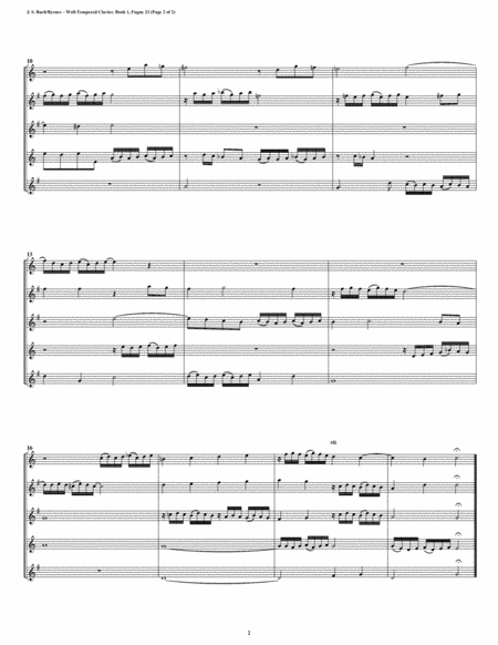 Prelude 23 From Well Tempered Clavier Book 1 Saxophone Quintet Page 2