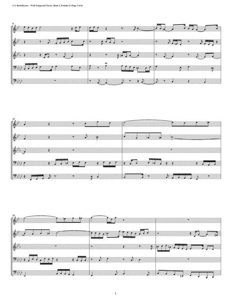 Prelude 23 From Well Tempered Clavier Book 2 Brass Quintet Page 2