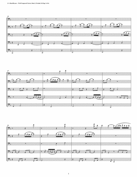 Prelude 24 From Well Tempered Clavier Book 2 Euphonium Tuba Quintet Page 2