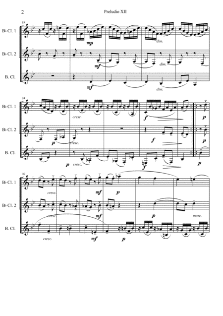 Prelude And Fugue Xii For Clarinet Trio Page 2