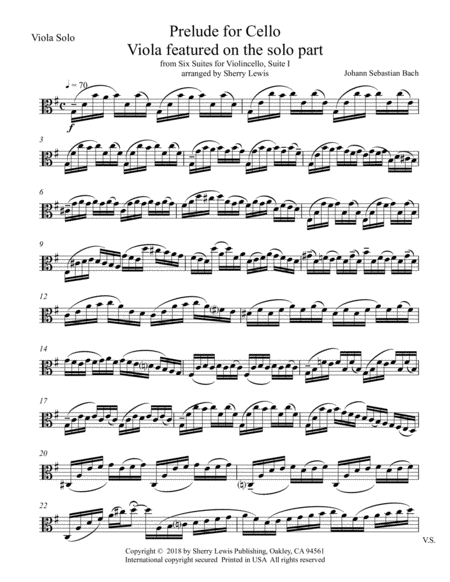 Prelude For Cello Viola Featured From Six Suites For Violincello Suite I Solo Viola For Viola Solo Page 2