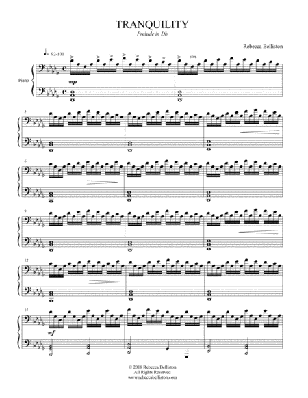 Prelude In Db Tranquility Piano Solo Page 2