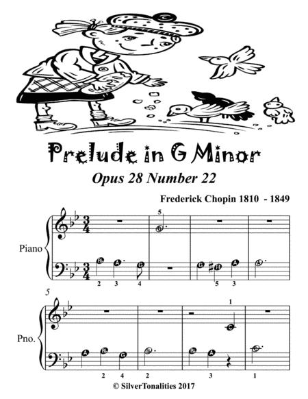 Prelude In G Minor Opus 28 Number 22 Beginner Piano Sheet Music Page 2