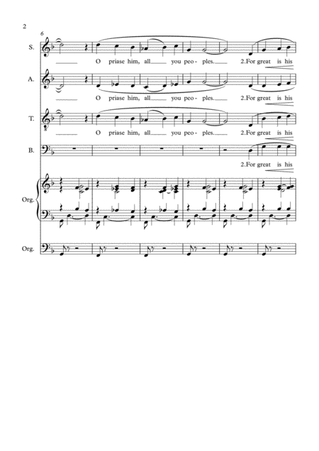 Psalm 117 For Choir And Organ Page 2